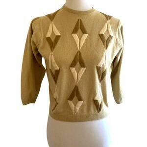 Rare 1970s Vintage Diamond Sweater, Small